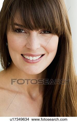 Picture - Portrait of a woman smiling. Fotosearch