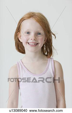 Portrait of girl with red hair View Large Photo Image Stock Image - Portrait of girl with red hair. Fotosearch