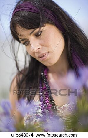 Portrait of hippie-woman flower power View Large Photo Image Picture - Portrait of hippie-woman flower power. Fotosearch