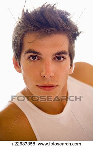Portrait young man wears t- shirt. View Large Photo Image Stock Photo - Portrait young man wears t- shirt.. Fotosearch