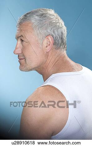 Profile grey hair man View Large Photo Image Stock Photo - Profile grey hair man. Fotosearch