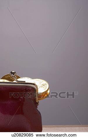Stock Photography - Purse with euros in it. Fotosearch