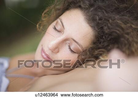 Picture - Sleeping woman. Fotosearch