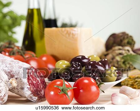 Table of Italian food View Large Photo Image Stock Photograph - Table of Italian food. Fotosearch