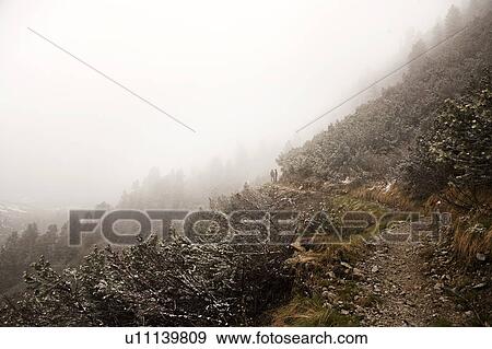 Walkway on snowy mountain View Large Photo Image Stock Photo - Walkway on snowy mountain. Fotosearch