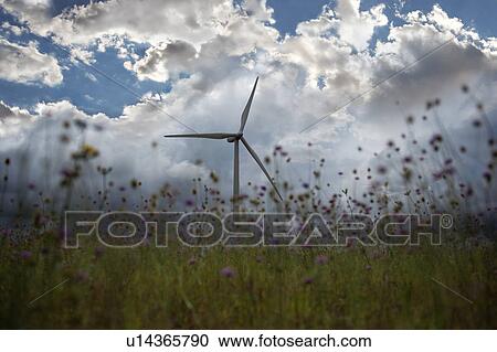 Stock Image - Wind farm landscape. Fotosearch