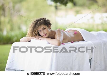 Stock Photo - woman on massage table. Fotosearch
