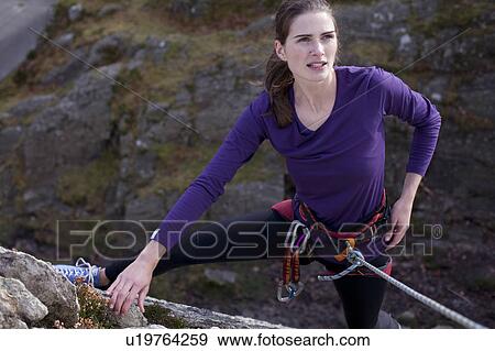 woman rockclimbing View Large Photo Image Stock Photo - woman rockclimbing . Fotosearch