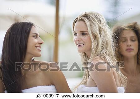 Women having fun in a spa View Large Photo Image Stock Photo - Women having fun in a spa. Fotosearch