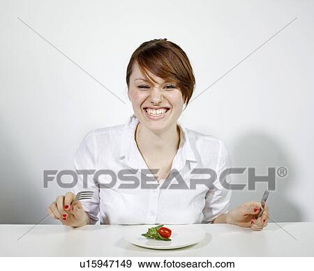 Women with Plate of Salad View Large Photo Image Stock Photo - Women with Plate of Salad. Fotosearch