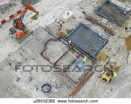 Aerial view of construction site View Large Photo Image Stock Photography - Aerial view of construction site. Fotosearch