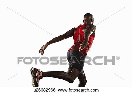 Stock Photograph - Athlete lunging. Fotosearch