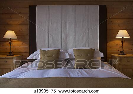 Bed in ski chalet View Large Photo Image Stock Photography - Bed in ski chalet. Fotosearch