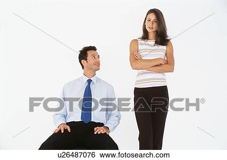 Business people talking in office View Large Photo Image Stock Photograph - Business people talking in office. Fotosearch