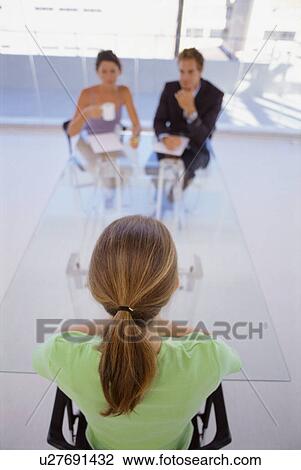 Stock Image - Businesswoman interviewing for job. Fotosearch