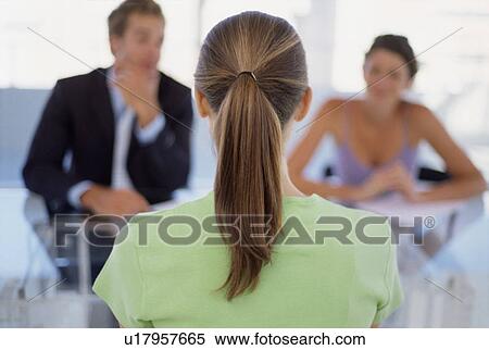 Stock Photography - Businesswoman interviewing for job. Fotosearch