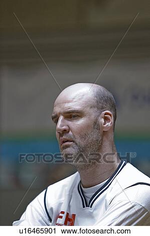 Stock Image - Close up of athlete's face. Fotosearch