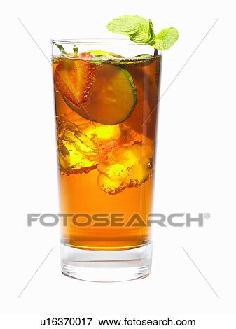 Stock Photo - Close up of glass of juice. Fotosearch