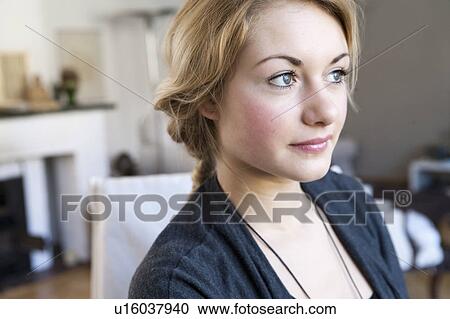 Close up of smiling woman View Large Photo Image Stock Image - Close up of smiling woman. Fotosearch