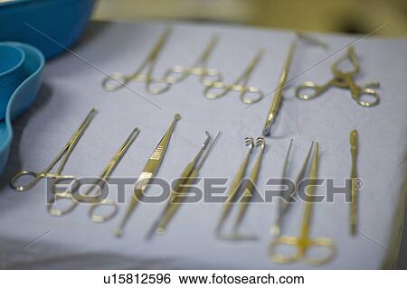Stock Photograph - Close up of surgical instruments. Fotosearch
