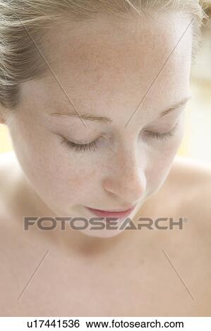 Close up of woman’s face View Large Photo Image Stock Photograph - Close up of woman’s face. Fotosearch