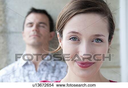 Picture - Close up of woman's smiling face. Fotosearch