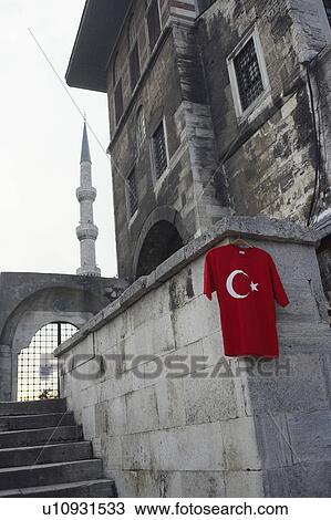 Stock Image - Crescent moon shirt on old building. Fotosearch