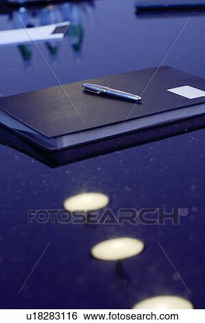 Folders and pen on office desk View Large Photo Image Stock Photograph - Folders and pen on office desk. Fotosearch