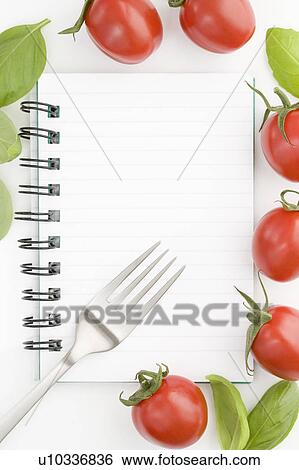 Food journal with basil and tomatoes View Large Photo Image Stock Photograph - Food journal with basil and tomatoes. Fotosearch