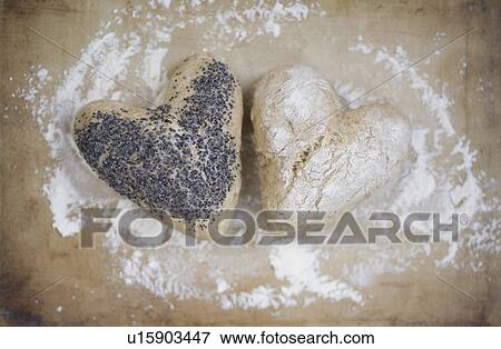 Heart shaped bread rolls View Large Photo Image Stock Photo - Heart shaped bread rolls. Fotosearch