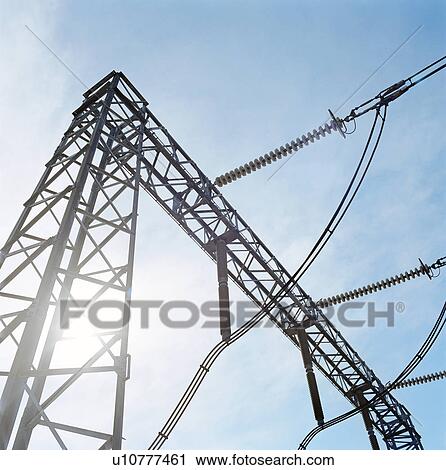 Low angle view of power lines View Large Photo Image Stock Image - Low angle view of power lines. Fotosearch