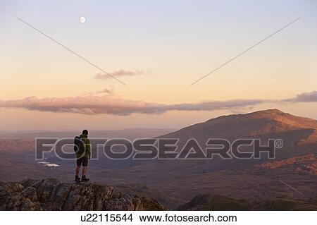 Man admiring mountain view View Large Photo Image Picture - Man admiring mountain view. Fotosearch