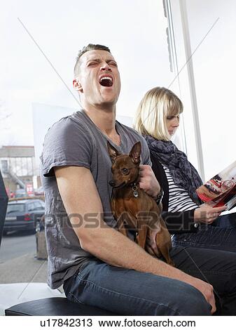 Man howling with his dog View Large Photo Image Stock Image - Man howling with his dog. Fotosearch