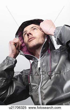 Stock Photography - Man wearing windbreaker. Fotosearch