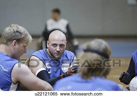 Men in wheelchairs playing indoor sports View Large Photo Image Stock Photography - Men in wheelchairs playing indoor sports. Fotosearch