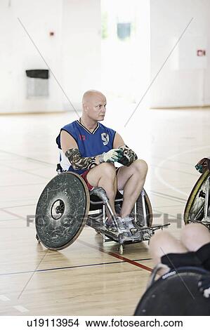 Para rugby player in sports hall View Large Photo Image Picture - Para rugby player in sports hall. Fotosearch