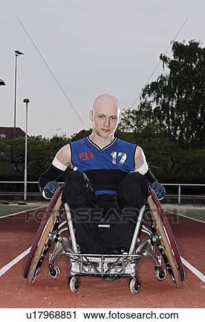 Para rugby player in wheelchair on track View Large Photo Image Stock Image - Para rugby player in wheelchair on track. Fotosearch