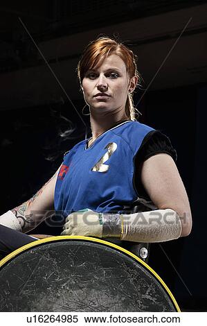 Stock Photography - Para rugby player in wheelchair. Fotosearch