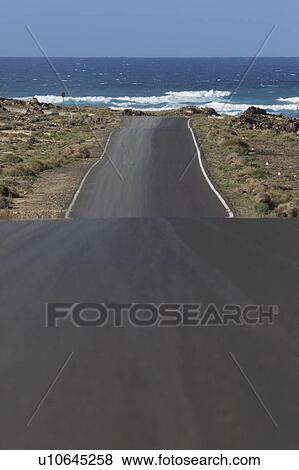 Paved road leading to beach View Large Photo Image Stock Photo - Paved road leading to beach. Fotosearch