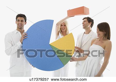 People playing with pie chart View Large Photo Image Stock Photo - People playing with pie chart. Fotosearch