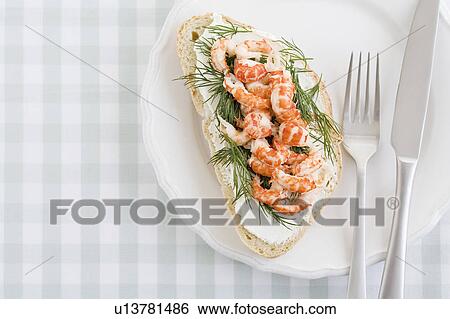 Plate with crayfish sandwich View Large Photo Image Stock Photograph - Plate with crayfish sandwich . Fotosearch