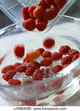 Raspberries in bowl of ice water View Large Photo Image Stock Image - Raspberries in bowl of ice water. Fotosearch