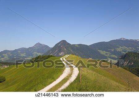 Rural road over hillside View Large Photo Image Stock Image - Rural road over hillside. Fotosearch