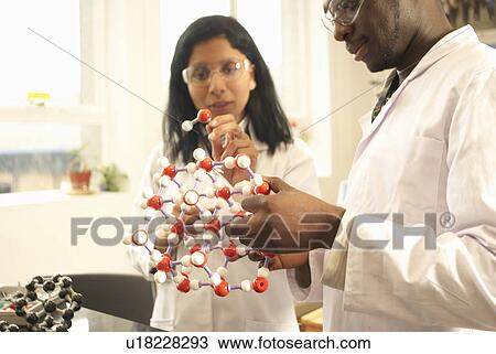 Scientists examining molecular model View Large Photo Image Stock Image - Scientists examining molecular model. Fotosearch