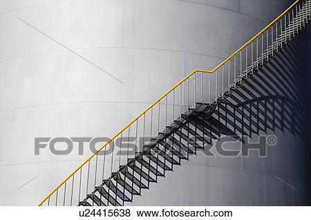 Silhouette of stairs on silo View Large Photo Image Stock Photo - Silhouette of stairs on silo. Fotosearch