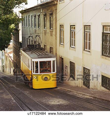 Picture - Street car climbing hill. Fotosearch