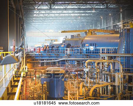 Stock Photography - Turbine hall in power station. Fotosearch