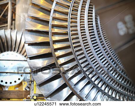 Stock Image - Turbines in power station. Fotosearch