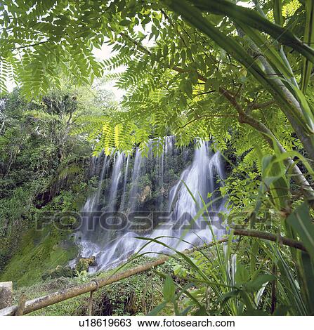 Waterfall in rural landscape View Large Photo Image Stock Image - Waterfall in rural landscape. Fotosearch