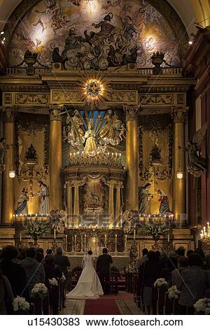 Chapel of the Catedral with wedding in progress, ornate gilded decor of Spanish Baroque era, Lima, Peru View Large Photo Image Stock Image - Chapel of the Catedral with wedding in progress, ornate gilded decor of Spanish Baroque era, Lima, Peru. Fotosearch